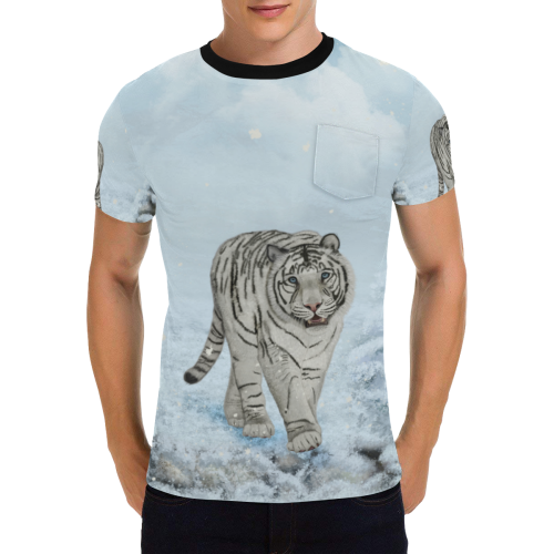 Wonderful siberian tiger Men's All Over Print T-Shirt with Chest Pocket (Model T56)
