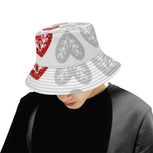 Lonely Heart All Over Print Bucket Hat for Men