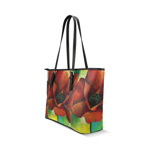 Bold Poppy Leather Tote Bag/Large (Model 1640)