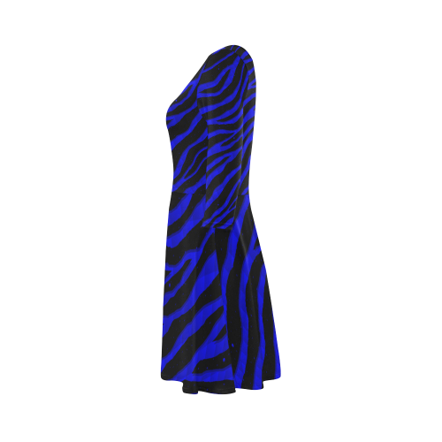 Ripped SpaceTime Stripes - Blue 3/4 Sleeve Sundress (D23)