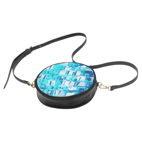 abstract ice cube mosaic pattern Round Sling Bag (Model 1647)