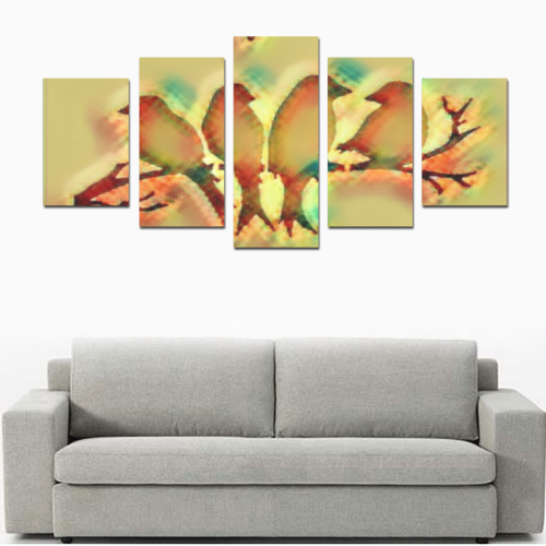 rainbow birds Canvas Print Sets D (No Frame)