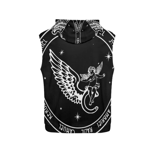 Sleeveless Jumper Angel Black All Over Print Sleeveless Hoodie for Men (Model H15)