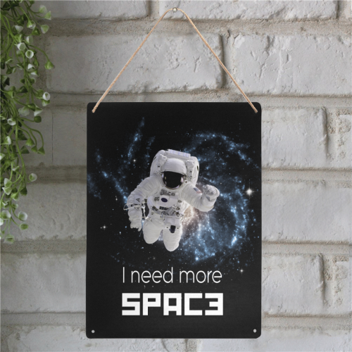 Astronaut in Space Metal Tin Sign 12"x16"