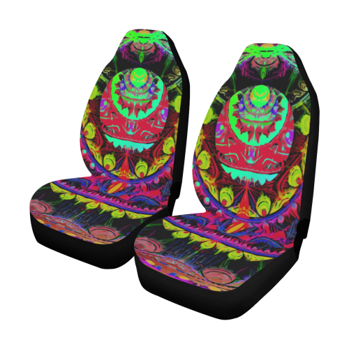 Mulricolored abstract SCARAB design Car Seat Covers (Set of 2)