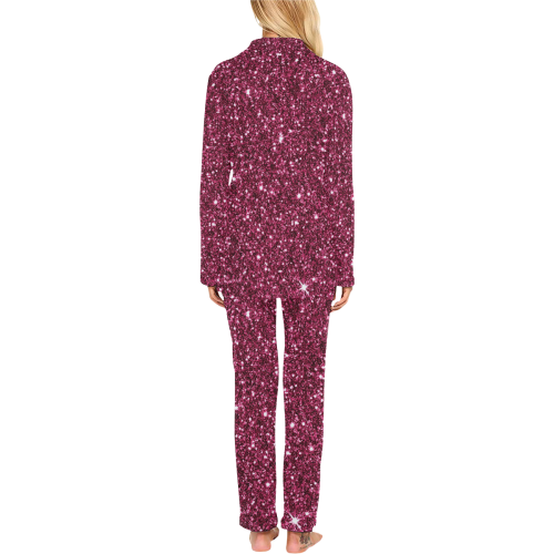 New Sparkling Glitter Print J by JamColors Women's Long Pajama Set