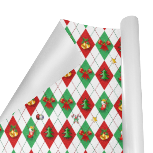 Christmas Argyle Pattern Gift Wrapping Paper 58"x 23" (1 Roll)
