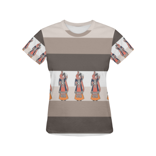 Girl with the Vase All Over Print T-Shirt for Women (USA Size) (Model T40)