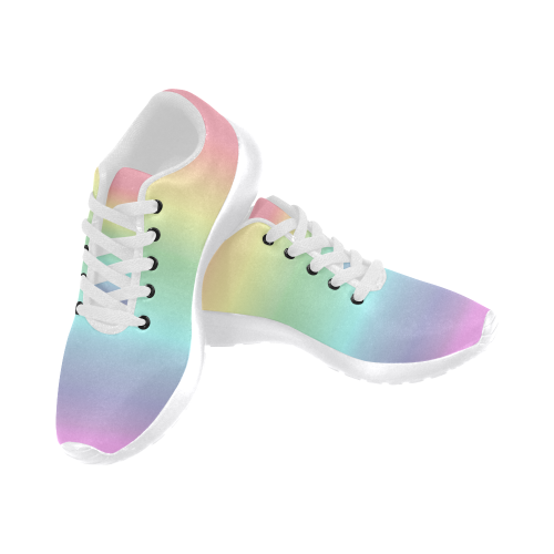 Pastel Rainbow Men's Running Shoes/Large Size (Model 020)