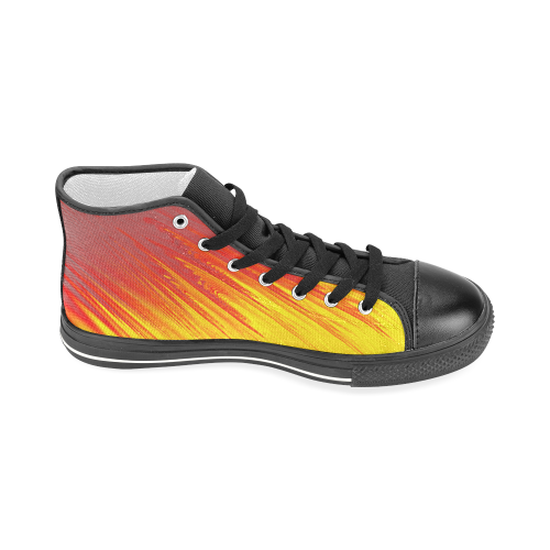 Flames Abstract Men’s Classic High Top Canvas Shoes (Model 017)