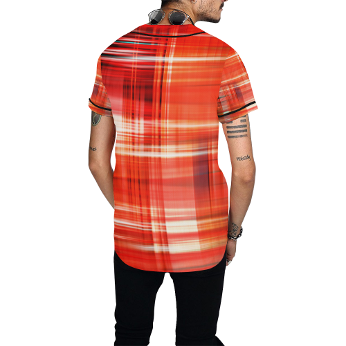 double lines All Over Print Baseball Jersey for Men (Model T50)