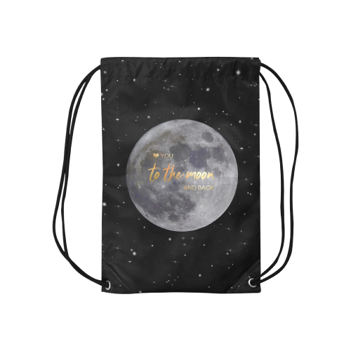 TO THE MOON AND BACK Small Drawstring Bag Model 1604 (Twin Sides) 11"(W) * 17.7"(H)