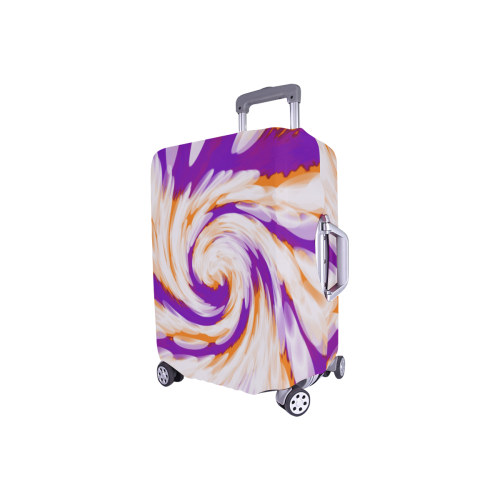 Purple Orange Tie Dye Swirl Abstract Luggage Cover/Small 18"-21"