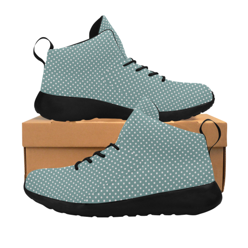 Silver blue polka dots Women's Chukka Training Shoes (Model 57502)