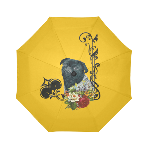 Romantic Old School Pug Auto-Foldable Umbrella (Model U04)