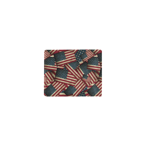 Patriotic USA American Flag Art Mini Bifold Wallet (Model 1674)