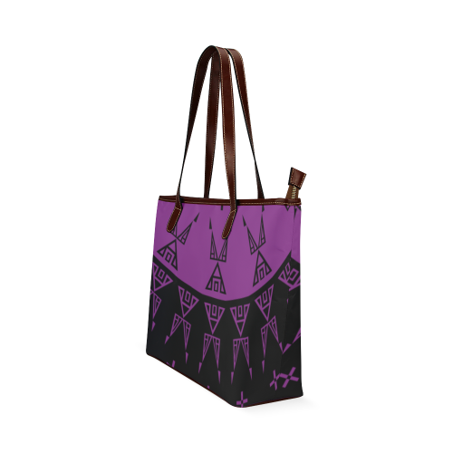 Night Stars Purple Shoulder Tote Bag (Model 1646)