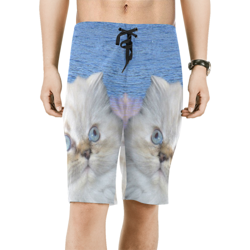 Cat and Water Men's All Over Print Board Shorts (Model L16)