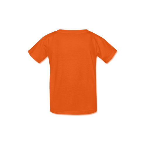 Red Hearts Floating Together on Orange Kid's  Classic T-shirt (Model T22)
