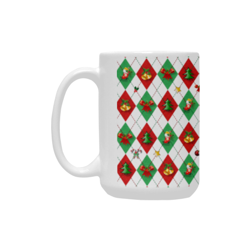 Christmas Argyle Ugly Sweater Pattern Custom Ceramic Mug (15OZ)