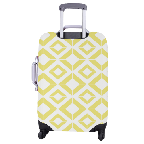 Abstract geometric pattern - gold and white. Luggage Cover/Large 26"-28"