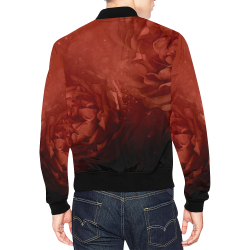 Wonderful red flowers All Over Print Bomber Jacket for Men (Model H19)