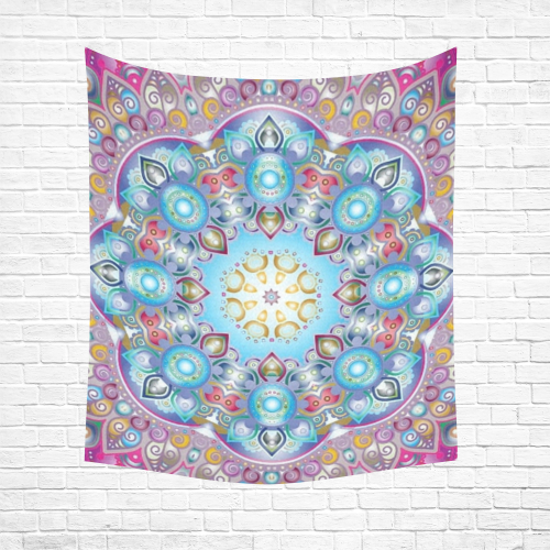 MANDALA DIAMONDS ARE FOREVER Cotton Linen Wall Tapestry 51"x 60"