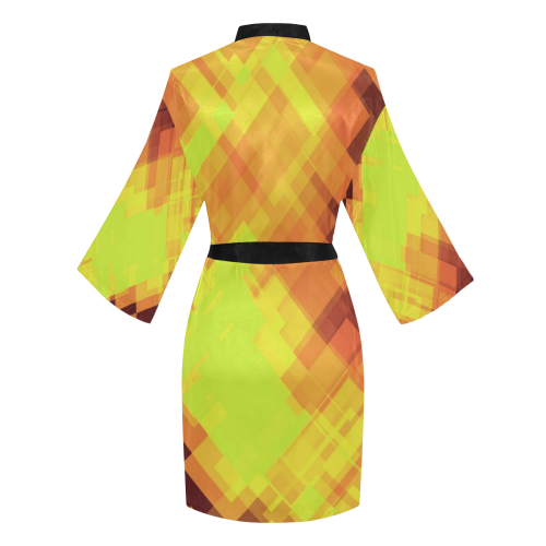 Geo abstract 1 Long Sleeve Kimono Robe