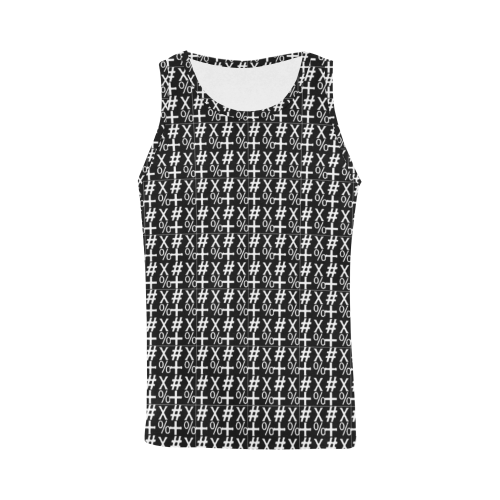 NUMBERS Collection Symbols White/Black All Over Print Tank Top for Men (Model T43)