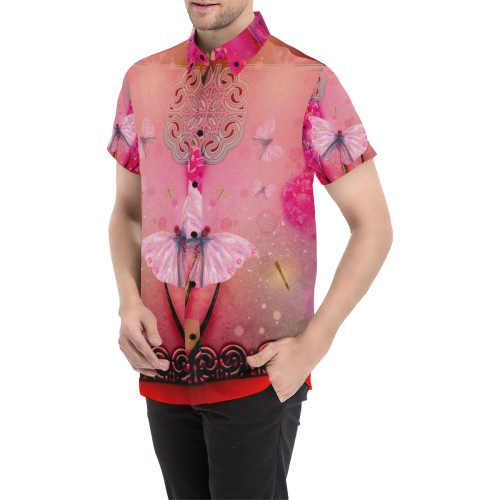 Wonderful butterflies Men's All Over Print Short Sleeve Shirt (Model T53)