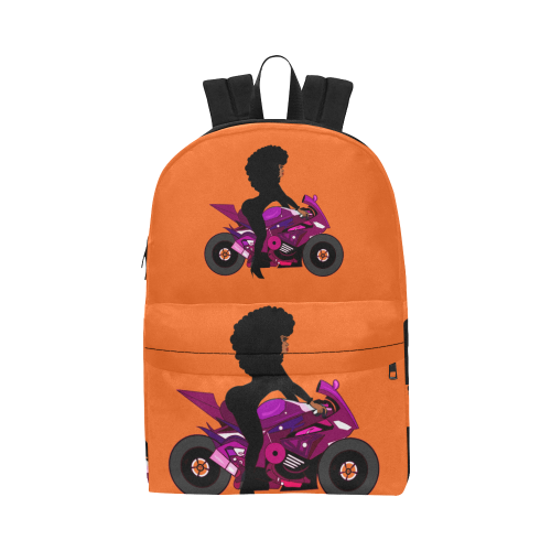 Rider Biker Female Orange Unisex Classic Backpack (Model 1673)