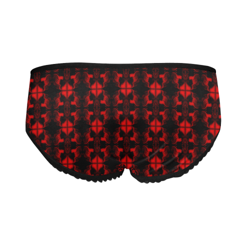 Abstract Flowing  * Red on Black Women's All Over Print Classic Briefs (Model L13)