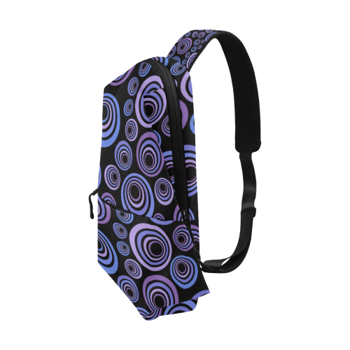 Retro Psychedelic Ultraviolet Blue Pattern Chest Bag (Model 1678)