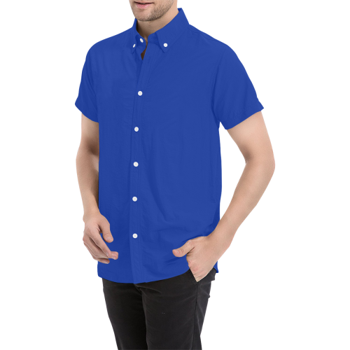 color Egyptian blue Men's All Over Print Short Sleeve Shirt (Model T53)