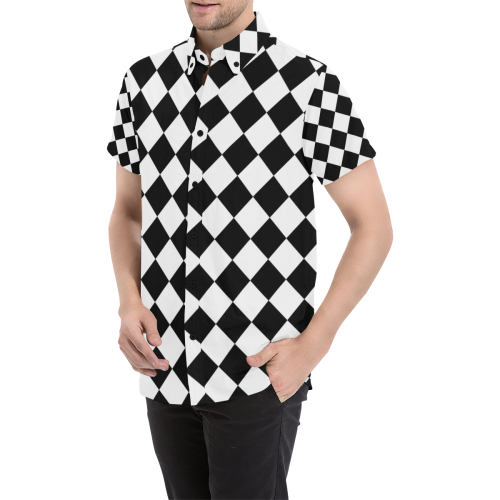 Harlequin Night Men's All Over Print Short Sleeve Shirt/Large Size (Model T53)