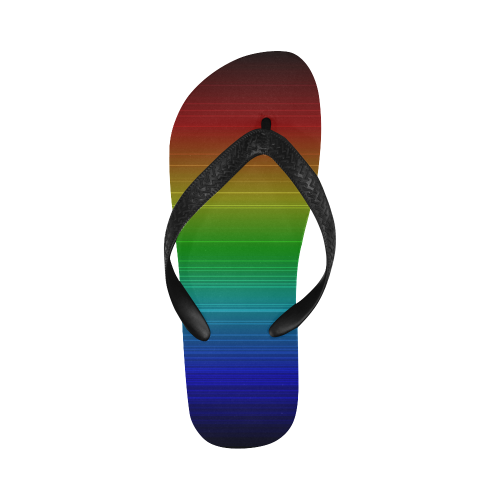 Dark Rainbow Stripes Flip Flops for Men/Women (Model 040)