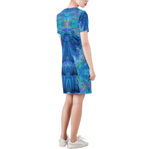 design 10-sept 2018-45x65-3 Short-Sleeve Round Neck A-Line Dress (Model D47)