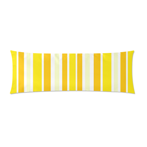 Sunshine Yellow Stripes Custom Zippered Pillow Case 21"x60"(Two Sides)