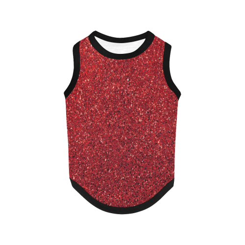 Red Glitter All Over Print Pet Tank Top