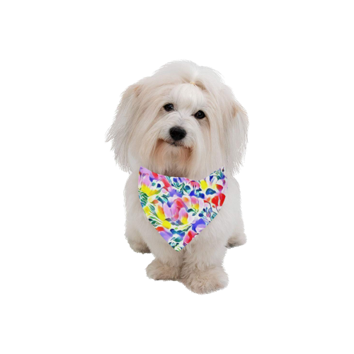 Floral Summer Greetings 1A by JamColors Pet Dog Bandana/Large Size