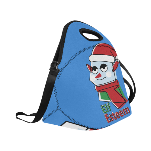 Elf Esteem CHRISTMAS BLUE Neoprene Lunch Bag/Large (Model 1669)