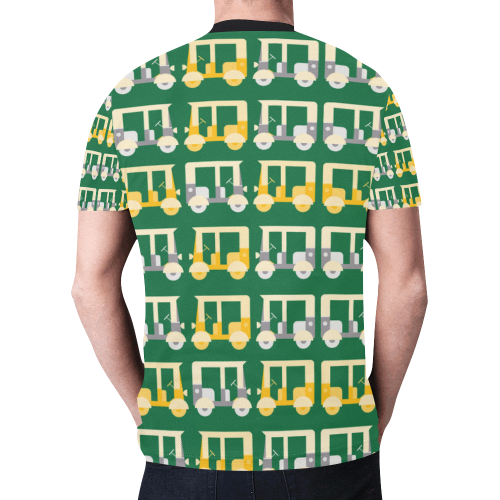 green auto rickshaw New All Over Print T-shirt for Men/Large Size (Model T45)