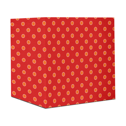 Orange Tangerine Polka Dots on Red Gift Wrapping Paper 58"x 23" (1 Roll)