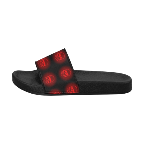 Bright Sugarskulls, red by JamColors Men's Slide Sandals (Model 057)