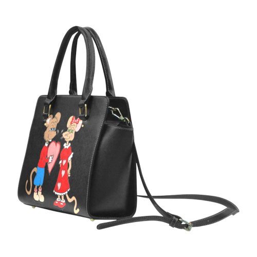 Love Mice Black Classic Shoulder Handbag (Model 1653)