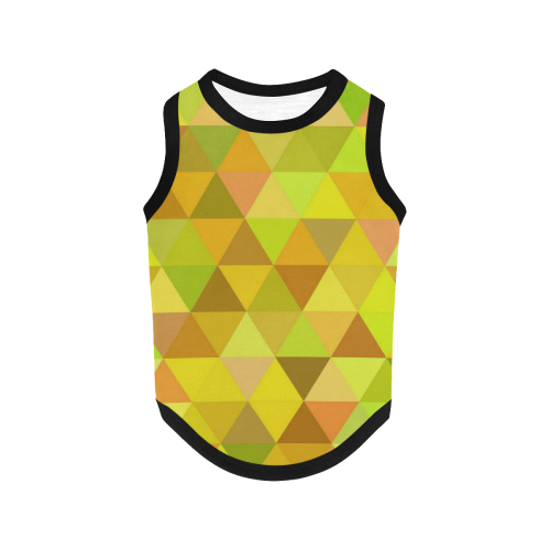Autumn Colored Triangles Yellow All Over Print Pet Tank Top