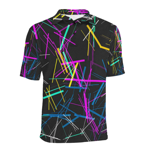 New Pattern factory 1A by JamColors Men's All Over Print Polo Shirt (Model T55)