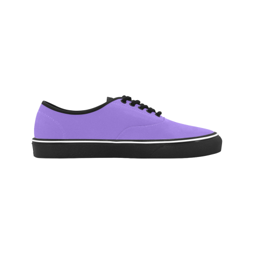 color medium purple Classic Men's Canvas Low Top Shoes/Large (Model E001-4)