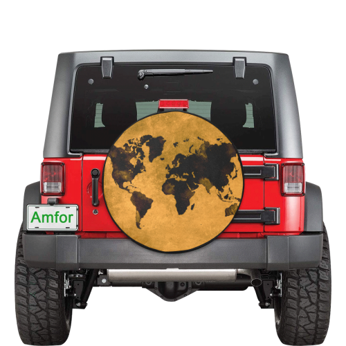 world map #world #map 30 Inch Spare Tire Cover