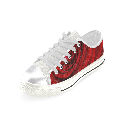 Red rosa Women's Classic Canvas Shoes (Model 018)